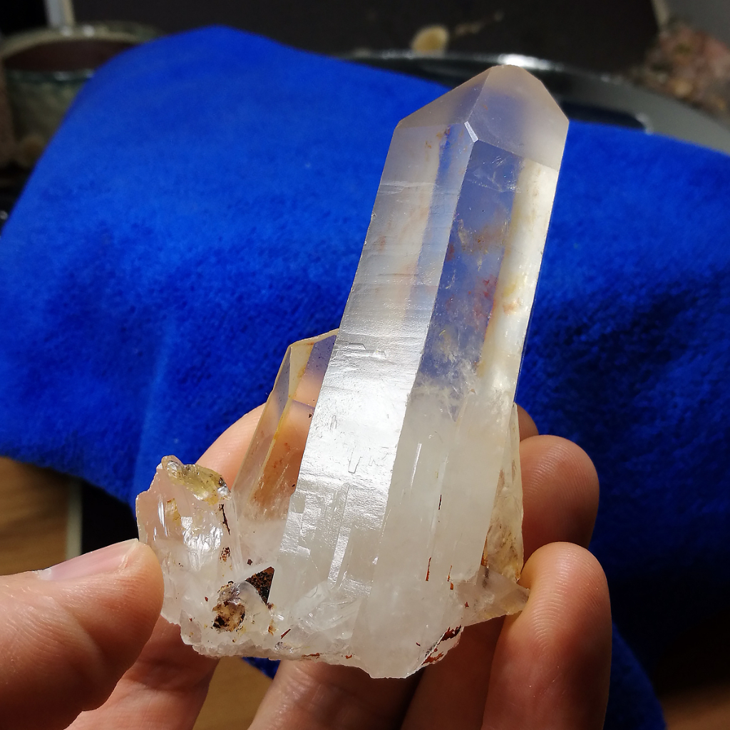 [友克鑫礦業]ac1208約重107g-通靈水晶 白水晶簇 水晶柱 原礦