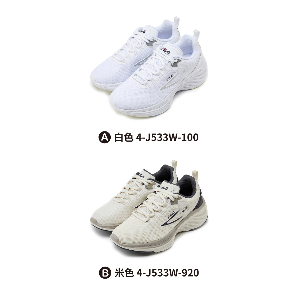 【FILA】中性 TRAZOROS N3 慢跑鞋-白 4-J533W -共2款任選