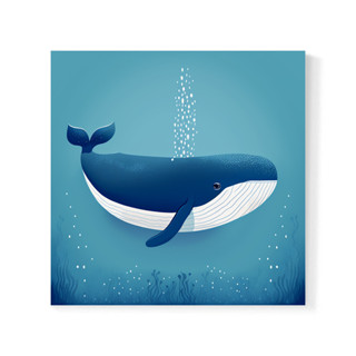 [ENLOVE] |臺灣製作| 鯨魚 北歐裝飾掛畫 無框畫 文青風木框掛畫 餐廳客廳 壁掛裝飾 禮物 小孩房