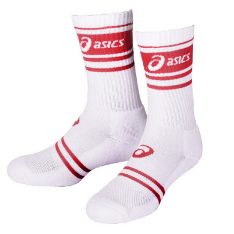 ASICS 籃球襪 襪子 白紅 台灣製  3063A061-100【S.E運動】