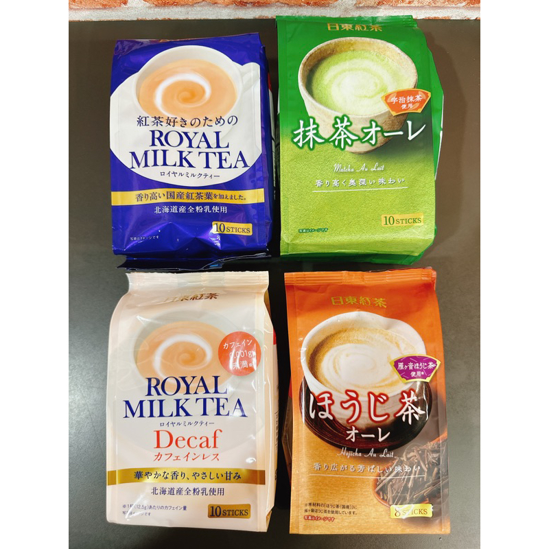 日本飲料 沖泡飲品 日東 奶茶 抹茶歐雷 低咖啡因奶茶 焙茶拿鐵