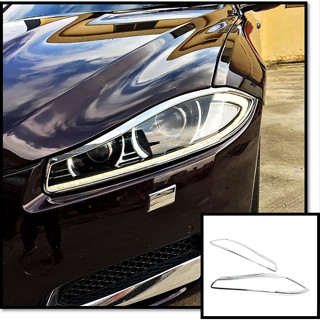 圓夢工廠 Jaguar XF X250 2011~2015 鍍鉻銀 車燈框飾貼 前燈框 頭燈框 大燈框