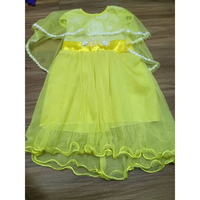 女童130cm 黃色洋裝