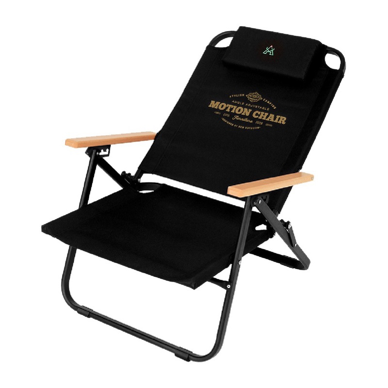 (現貨）KAZMI 韓國 KZM 素面木把手可調低坐折疊椅《黑》】K20T1C0012/露營椅/休閒椅附收納袋椅套