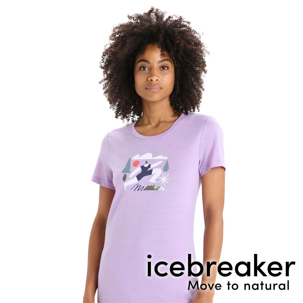 【icebreaker】Tech Lite II女羊毛圓領短袖上衣(戶外瑜珈) 『淡紫』0A56NN