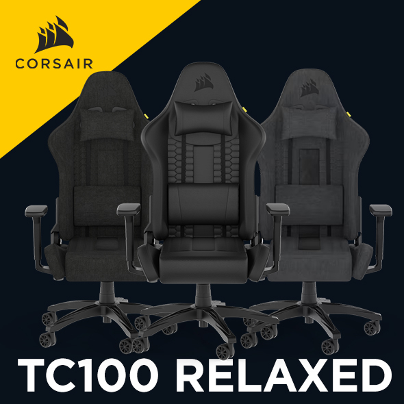 海盜船 CORSAIR TC100 RELAXED  布質/皮革款人體工學 高背 電競椅 官方旗艦館