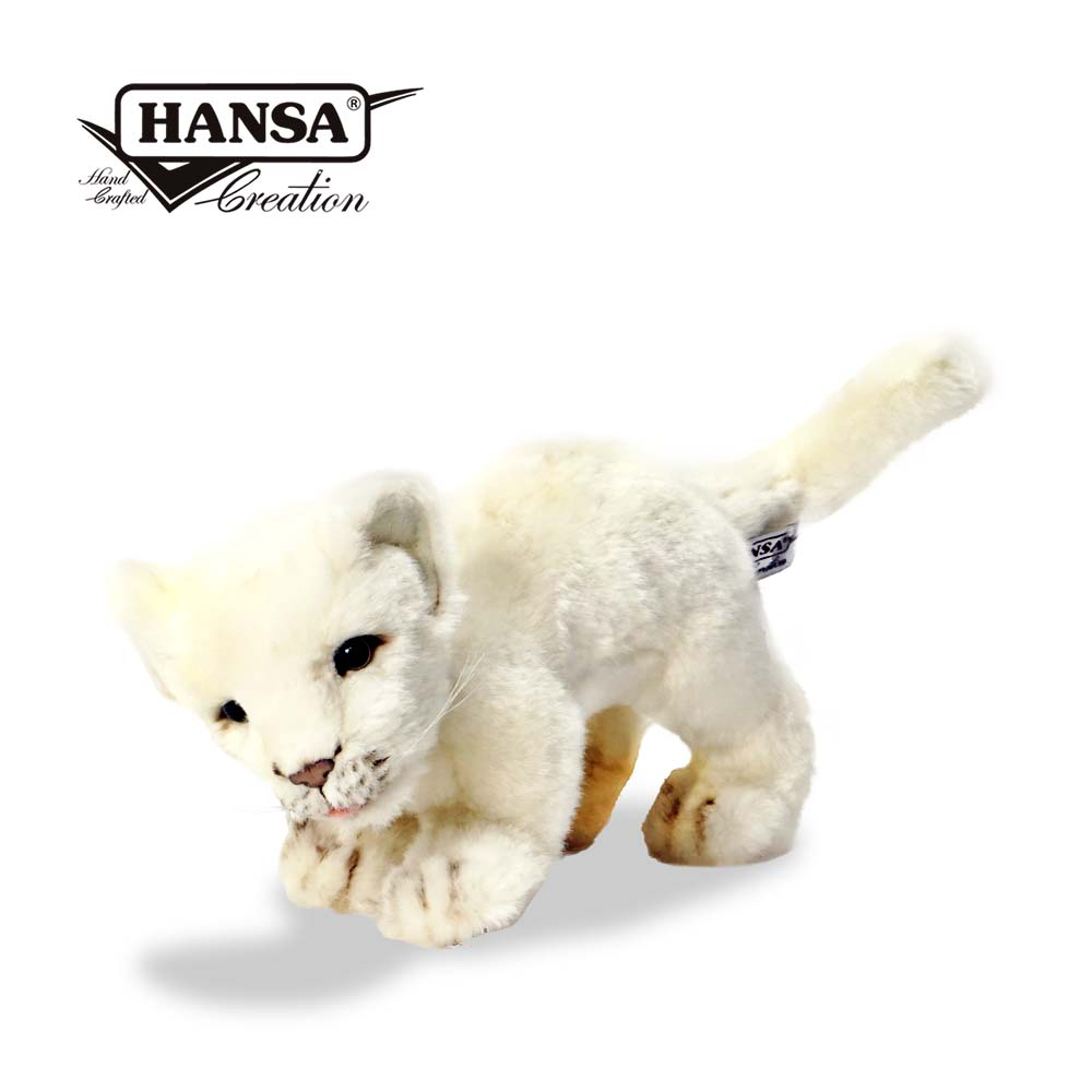 Hansa 6361-嬉戲的白獅子30公分長