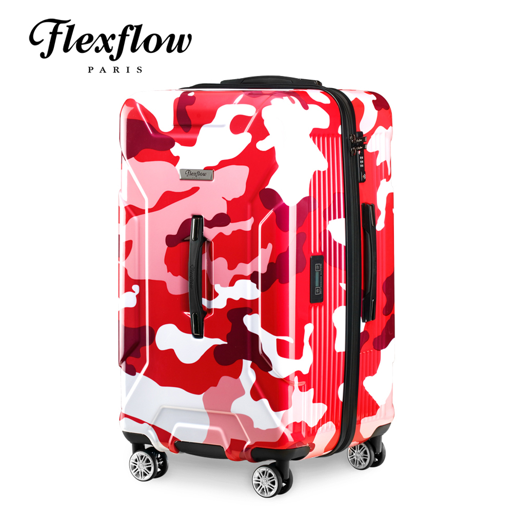 Flexflow 紅迷彩 南特特務系列29型 智能測重防爆拉鍊旅行箱