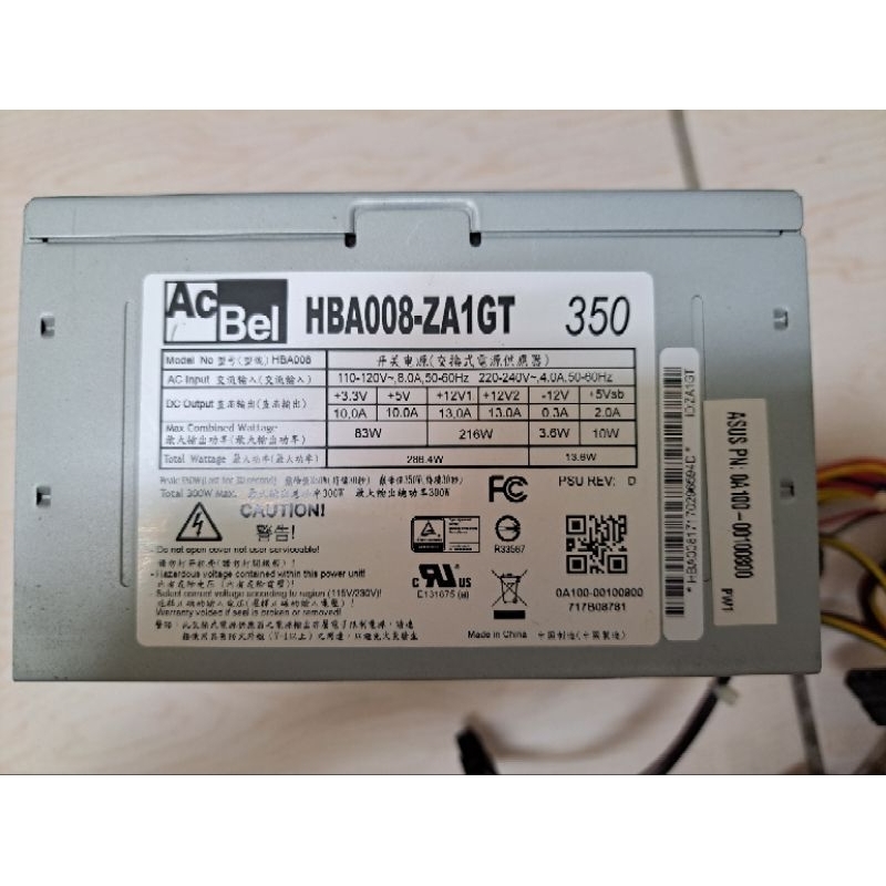 康舒 AcBel HBA008-ZA1GT 350 電源供應器 350W POWER