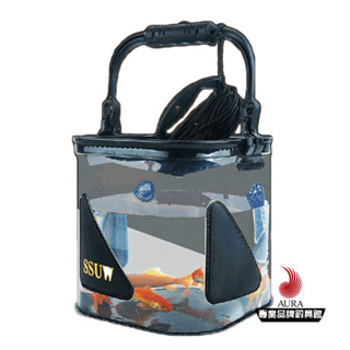 【SSUW】透明取水袋 打水桶 折疊 帶繩透明活魚桶 eva加厚多功能裝魚釣魚桶 | AURA專業品牌釣具館