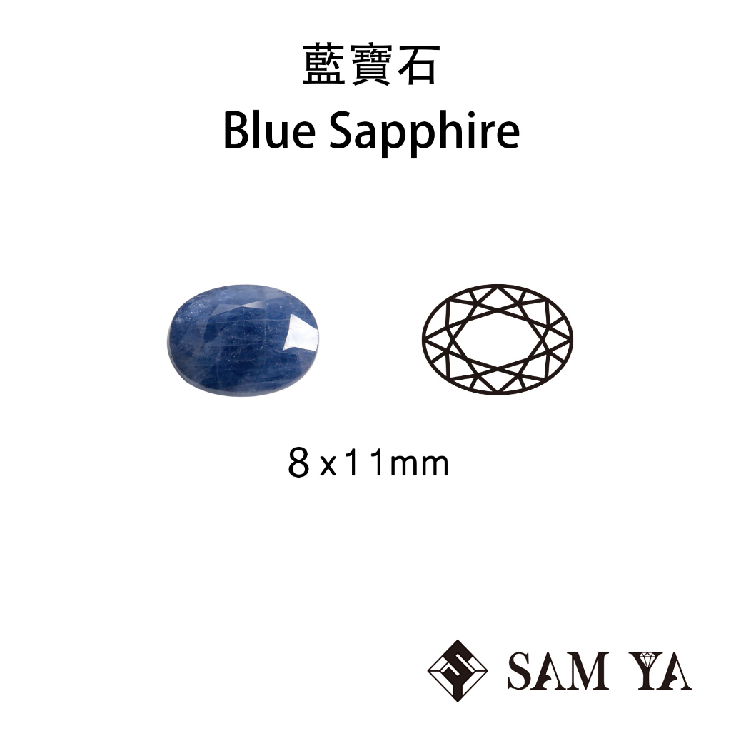 [SAMYA] 藍寶石 藍色 橢圓 8*11mm 馬達加斯加 天然無燒 Blue Sapphire (剛玉家族) 勝亞