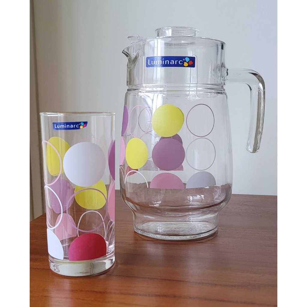 [96]🌞♻️💖買就送💝♻️💰法國Luminarc樂美雅 買玻璃水壺超值7件組 贈樂美雅餐盤4件