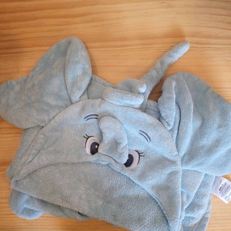 二手母嬰用品//美國【Zoobies】迪士尼小飛象兒童造型速乾連帽浴袍 浴巾 大毛巾 蓋毯