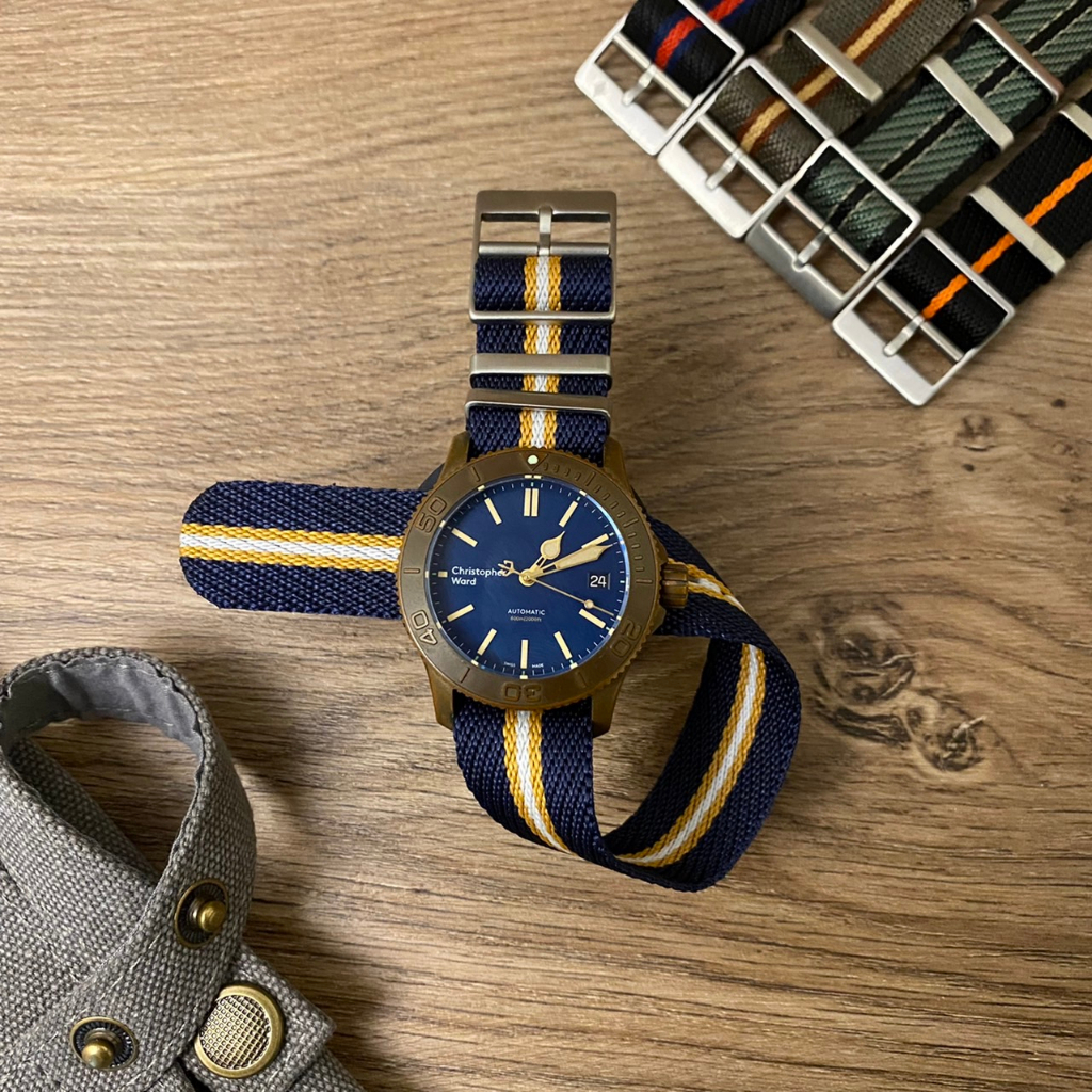 [現貨] 瑞典 復古風格 針織 帝舵 tudor 代用 花紋 錶帶 可調式 一件式 尼龍 錶帶