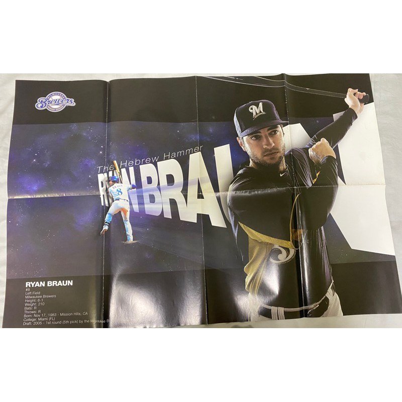 Ryan Braun 海報 棒球 MLB 雜誌 釀酒人