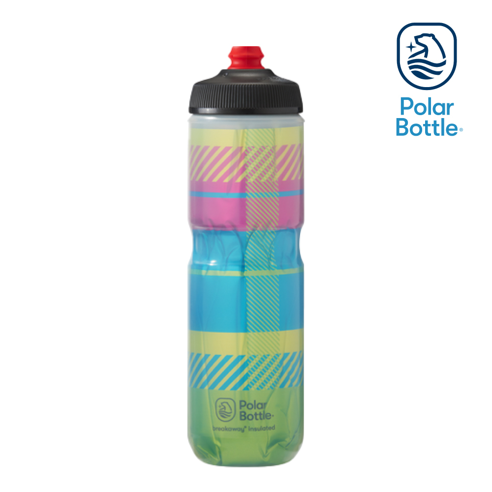 Polar Bottle 24oz 方格紋雙層保冷噴射水壺 Tartan 綠-藍 Green-Blue