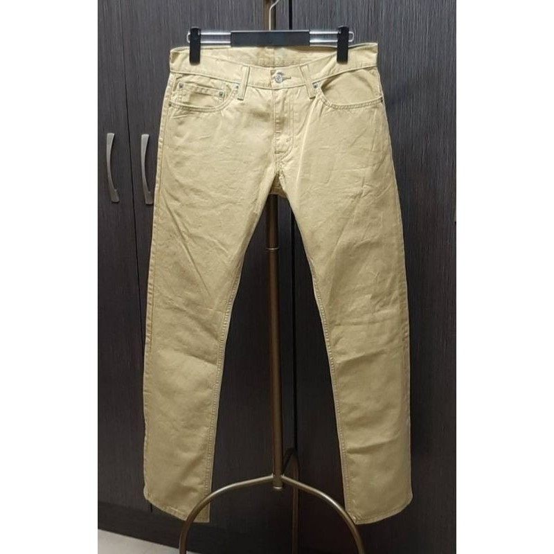 全新正品LEVIS514 男薑黃色微彈性小直筒牛仔長褲W32/L32