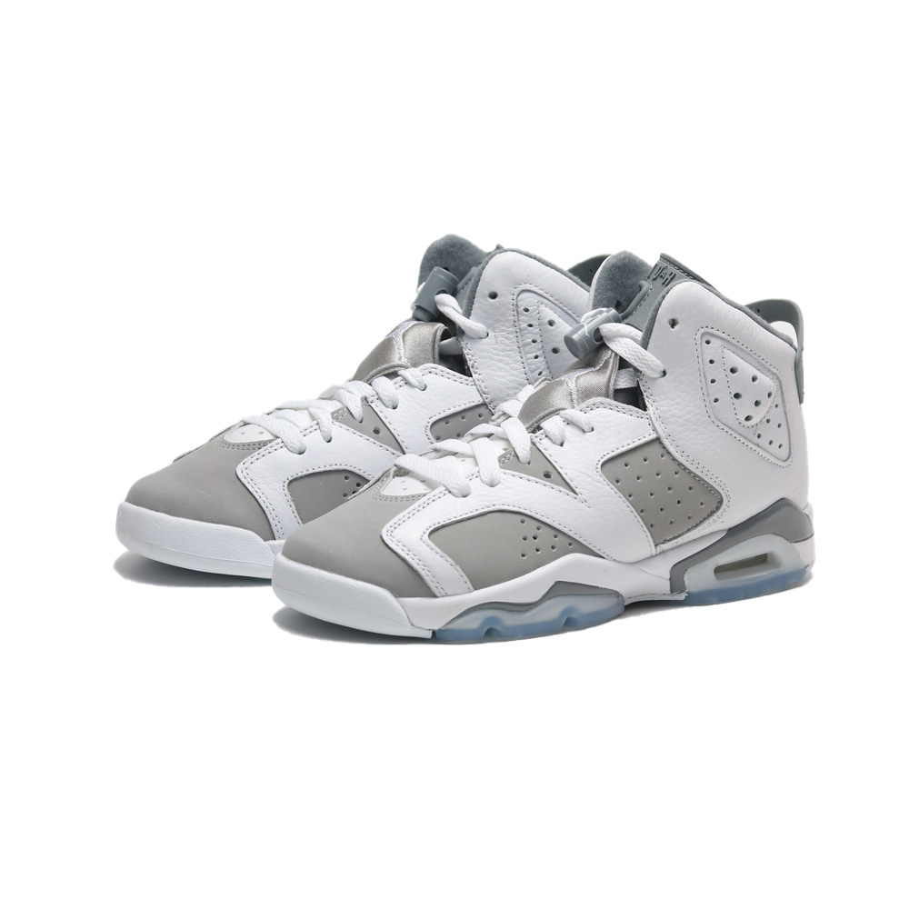 NIKE 籃球鞋 AIR JORDAN 6 RETRO GS 灰白 6代 經典 女 384665-100