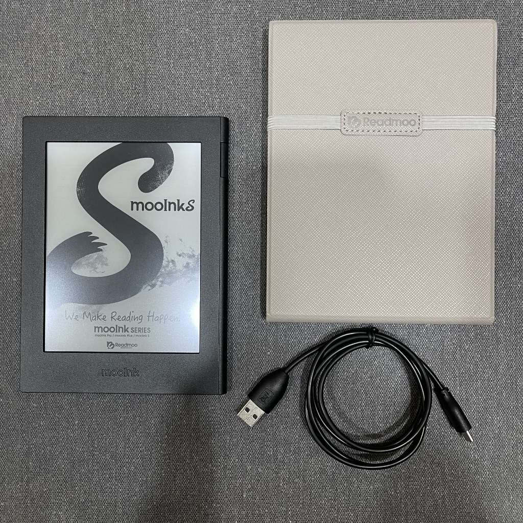 [二手] Readmoo 讀墨 mooInk S 6吋 電子書閱讀器(硯墨黑)+分離式保護殼(岩灰)