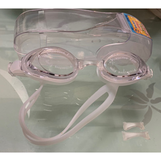 A&T【泳之美】矽膠塑鋼鏡面加大吸盤全景防霧/抗紫外線 黑/透明【保護盒,二個鼻扣】9622