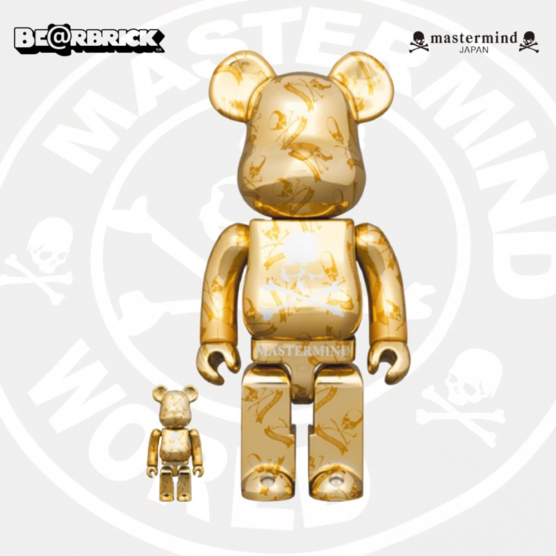 🖇️預購文🖇️ BE@RBRICK MASTERMIND WORLD 電鍍炫金 MMJ 400％+100%