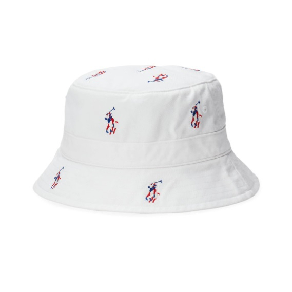 Polo Ralph Lauren 小馬 帽子 滿版 漁夫帽 成人款 白色 現貨 美國姐妹屋
