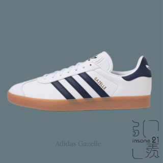 ADIDAS GAZELLE WHITE GREY 白深藍 焦糖底 IG3507【Insane-21】