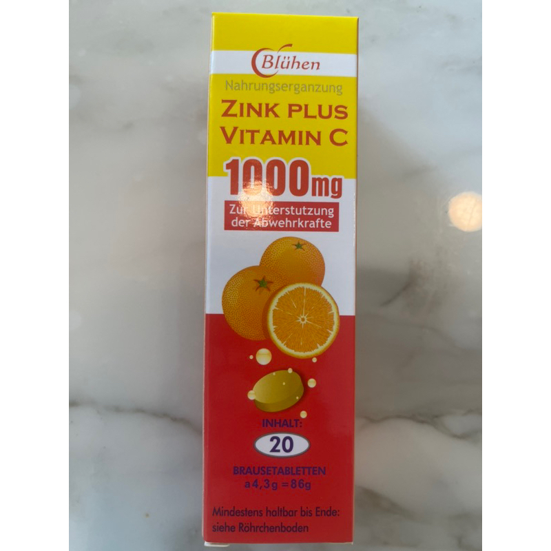 Zink plus德國貝斯特維他命C發泡錠1000mg