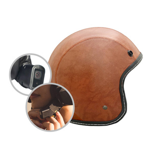 IminiDV X4 EVO 內建式 安全帽 行車記錄器 復古 騎士帽 皮帽 皮革 3/4罩安全帽