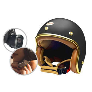 IminiDV X4 EVO 內建式 安全帽 行車記錄器 乳膠 金邊 復古 騎士帽 記錄器 皮革內襯 3/4罩安全帽