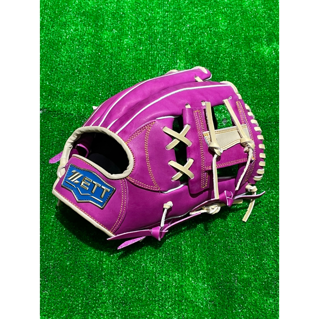 棒球世界全新 ZETT 硬式棒壘球手套內野工字檔野手手套訂製款特價紫奶油配色今宮model