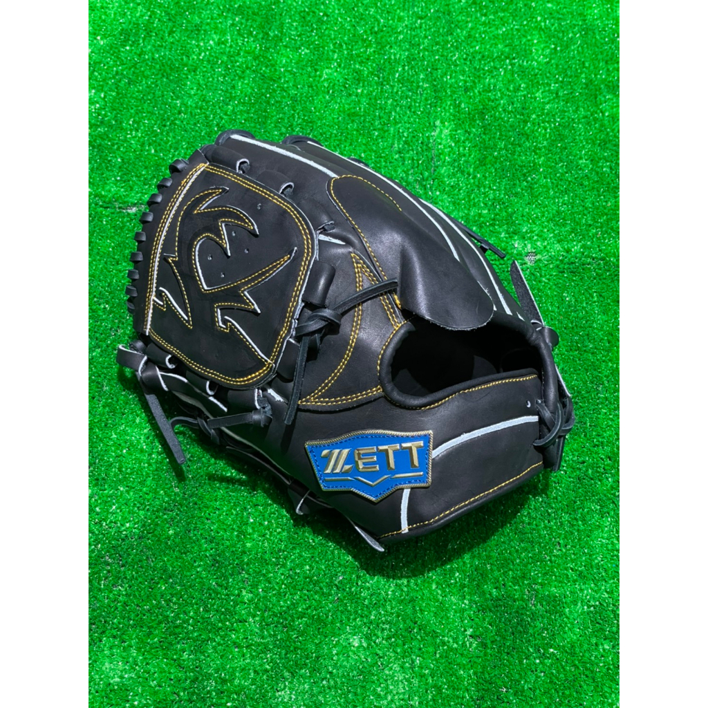 棒球世界ZETT A級硬式牛皮棒壘球手套11.5吋 投手檔特價本壘版標黑色反手