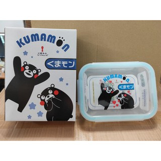 (台北雜貨店)Kumamon 熊本熊 密扣式玻璃保鮮盒 (950ml)印鐳標