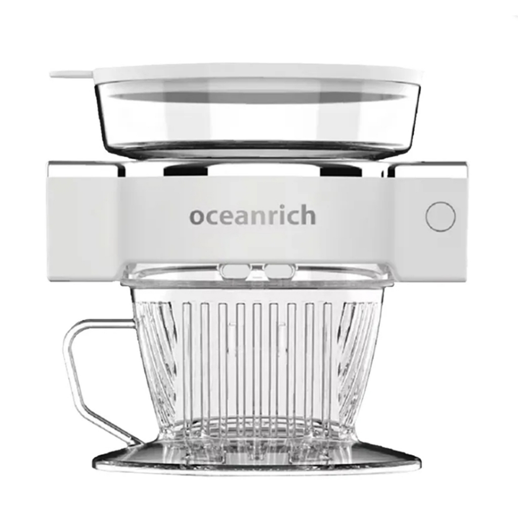 Oceanrich｜S5二合一自動旋轉咖啡機 250ml(白色)(含濾杯+收納袋+咖啡杓)｜自動手沖咖啡機【暖窩咖啡】