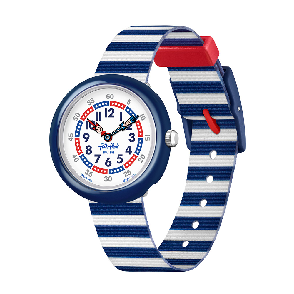 【FlikFlak】兒童手錶 小小水手 LITTLE BOAT 31.85mm 瑞士錶 兒童錶 編織 FBNP193