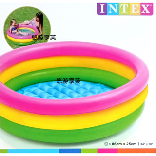 悠遊享芙✨INTEX彩虹三層充氣水池/兒童戲水池/幼兒夏天玩水池/嬰兒洗澡池