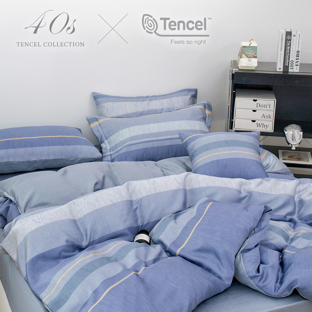 「Belle Vie」100%純天絲 床包鋪棉兩用被組 雙人 / 加大【多款任選】台灣製 Tencel 40支 萊賽爾