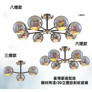 臺灣製造-現貨供應 0861(附電腦分段開關)餐桌-客廳-房間-書房走道吸頂燈/高質感3D放射紋玻璃