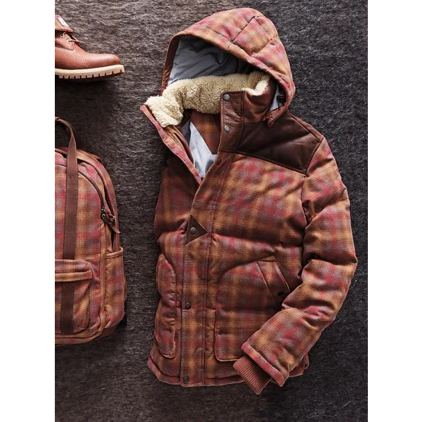 timberland絕版 新品2萬8 pendleton頂級羊毛鵝絨外套 全新只試穿過一次 皮革 羽絨外套 羊毛 羽絨衣