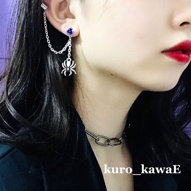 🇯🇵日本kuro_kawaE代購❤️玫瑰蜘蛛鏈 耳環