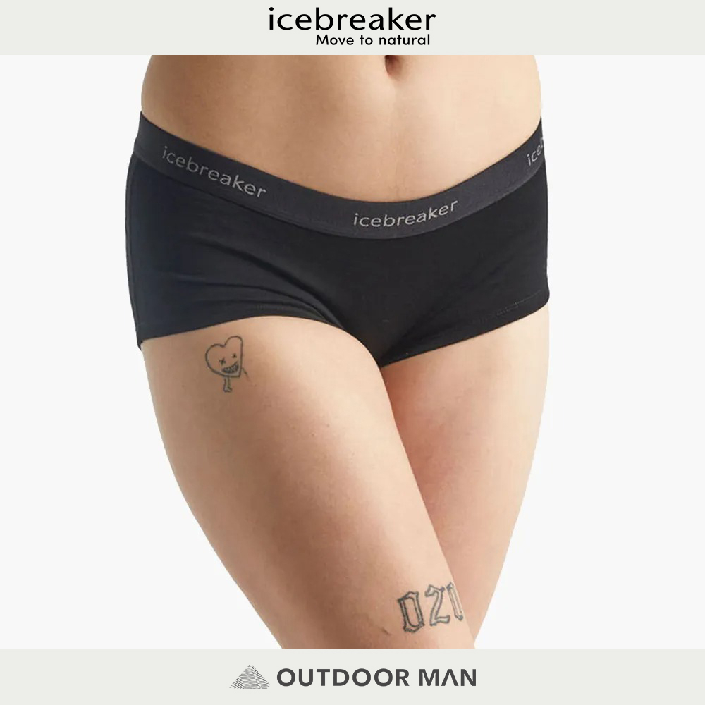 [Icebreaker] 女款 OASIS 女貼身保暖短褲 /黑 w(IB104467-001)