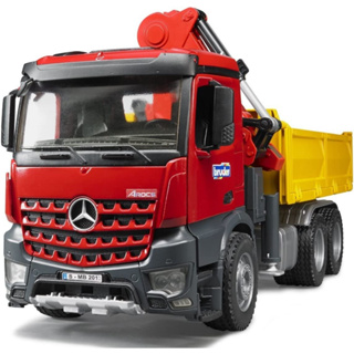 現貨 德國 BRUDER 賓士建築工地卡車帶起重機、鏟斗、托盤叉、2 個托盤/運輸車/建築工地車輛/自卸車/模型塑料玩具