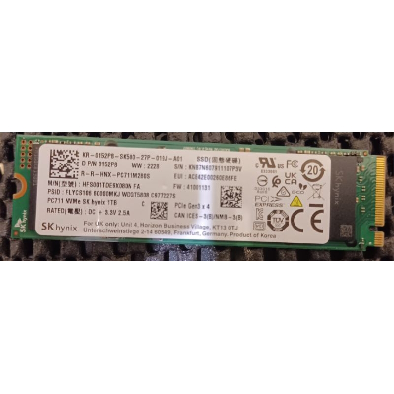 全新NVMe SK hynix   PC711  1TB Gen3