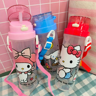 💗正版現貨💗三麗鷗 彈蓋水壺 冷水壺 臺灣製 兒童水壺 吸管水壺 水瓶 郊遊 背帶水壺 kitty 大耳狗 美樂蒂