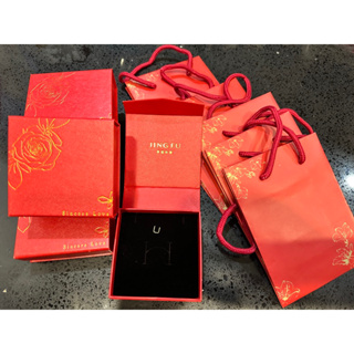 禮物盒🎁 珠寶店 包裝盒 金飾盒+金飾袋 7.9*8*2.7cm 珠寶禮盒 珠寶包裝盒 金飾禮盒