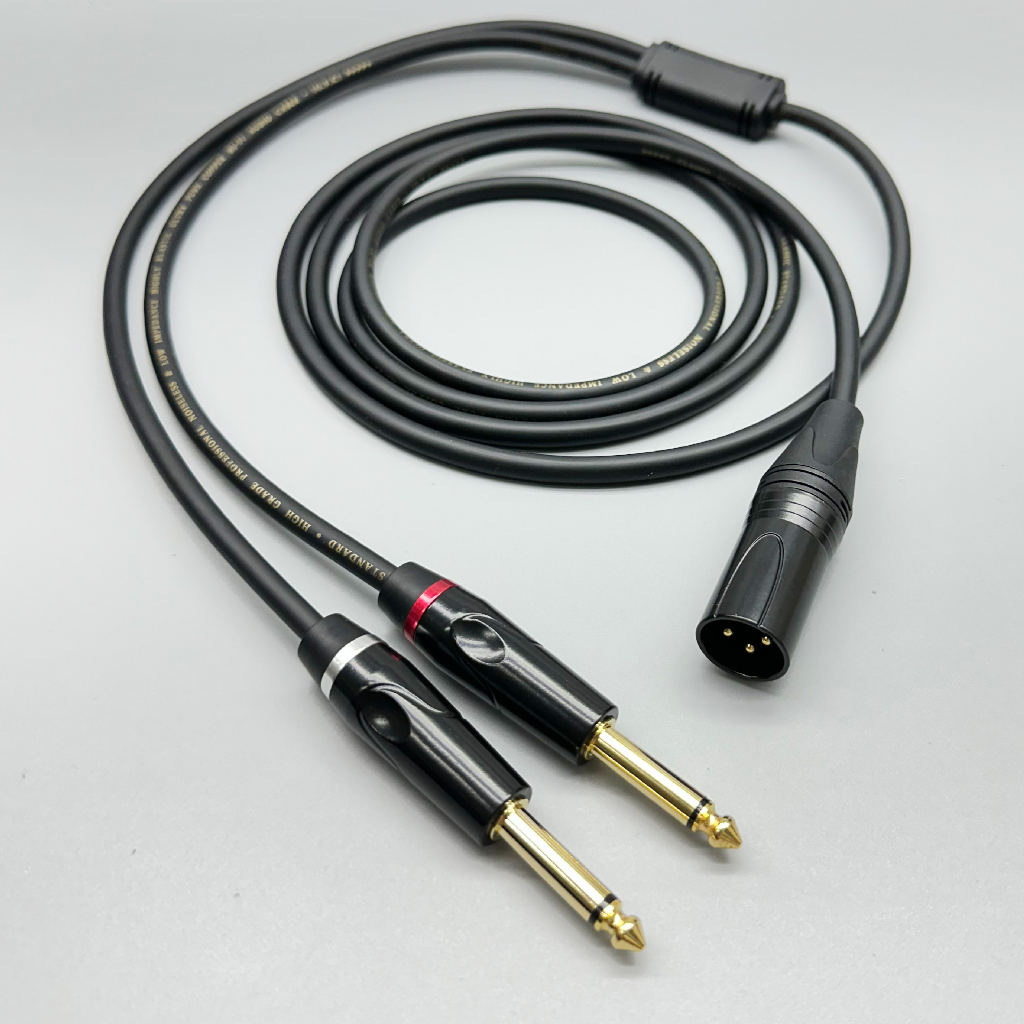 隔離器 XLR 轉 6.3 TS 音源線 Y型線 一分二 一轉二 訊號線 XLR公轉TS 鍍 Y型線 導線