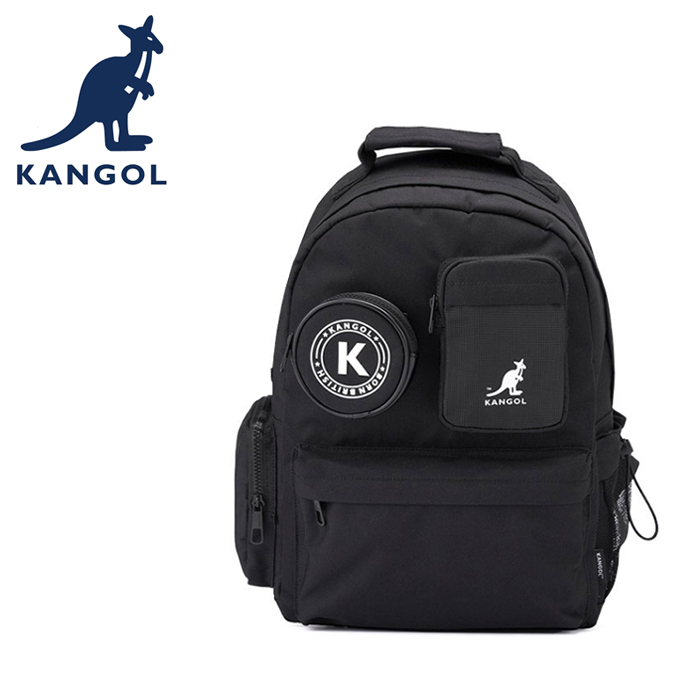 KANGOL 英國袋鼠 後背包 63258740 黑色 淺卡其