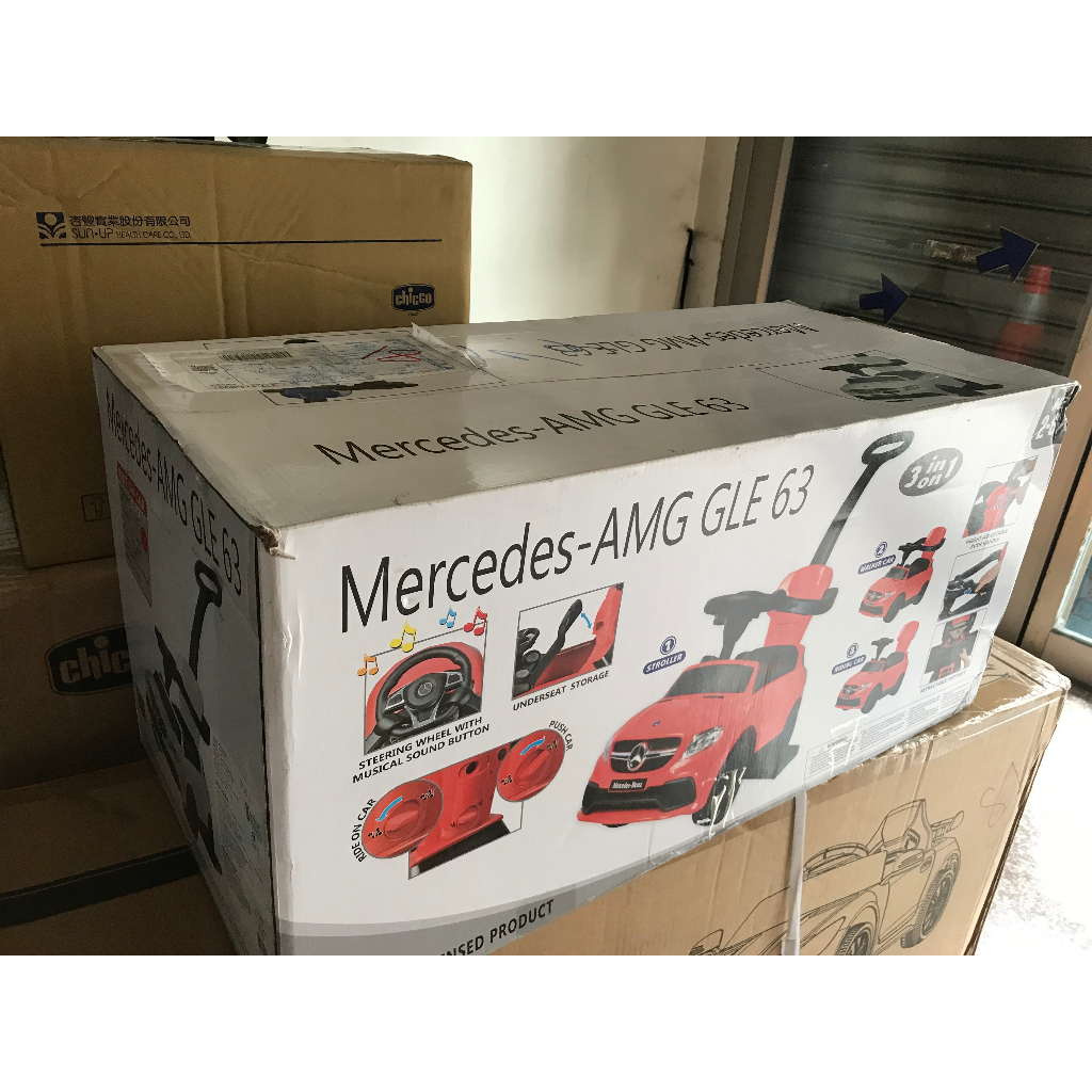 原廠授權 賓士 Mercedes AMG GLE63 紅色 三合一 學步車 3 in 1 助步車 兒童滑行車 學步車