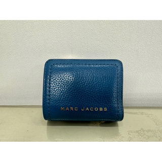 《現貨/二手9成新》Marc Jacobs MJ 立體logo對開短夾-藍色