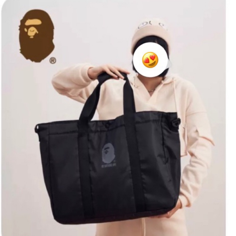 🇯🇵日本雜誌附錄A bathing ape 猿人頭 迷彩/黑色 旅行 正品 手提包 托特包 大容量 正品